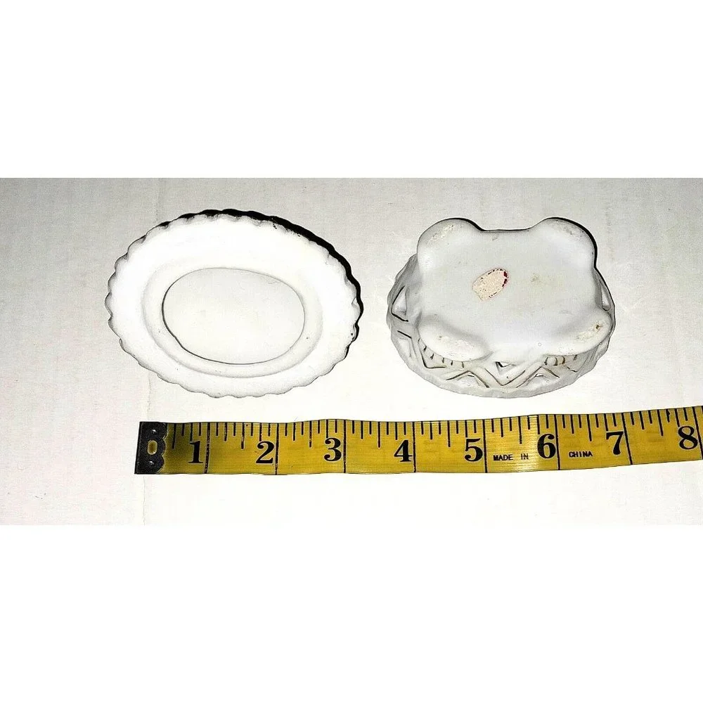 Porcelain Floral Gold Accent Trinket Dish Vintage